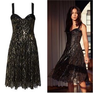 NWT Dress the Population Corina Black-gold Sequin Womens XXL